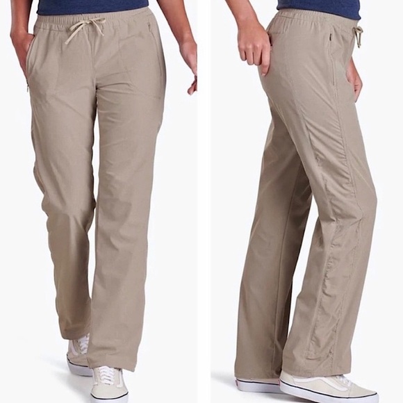 Kuhl Freeflex Move Pants Mid-Rise Water Resistant Khaki Beige XL - Picture 1 of 9